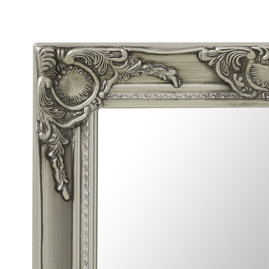 vidaXL Wall Mirror Baroque Style 19.7"x31.5" Silver
