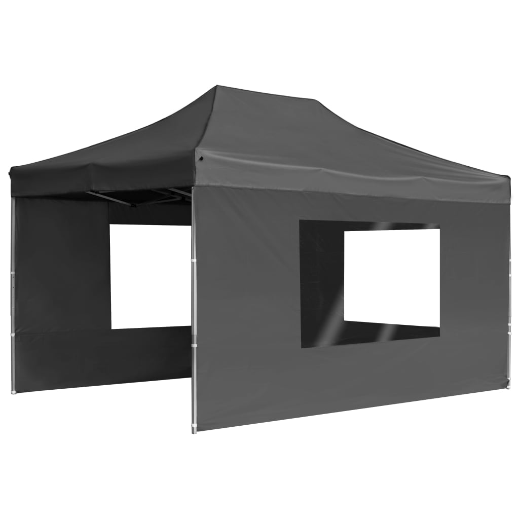 vidaXL Professional Folding Party Tent with Walls Aluminum 14.8'x9.8' Anthracite