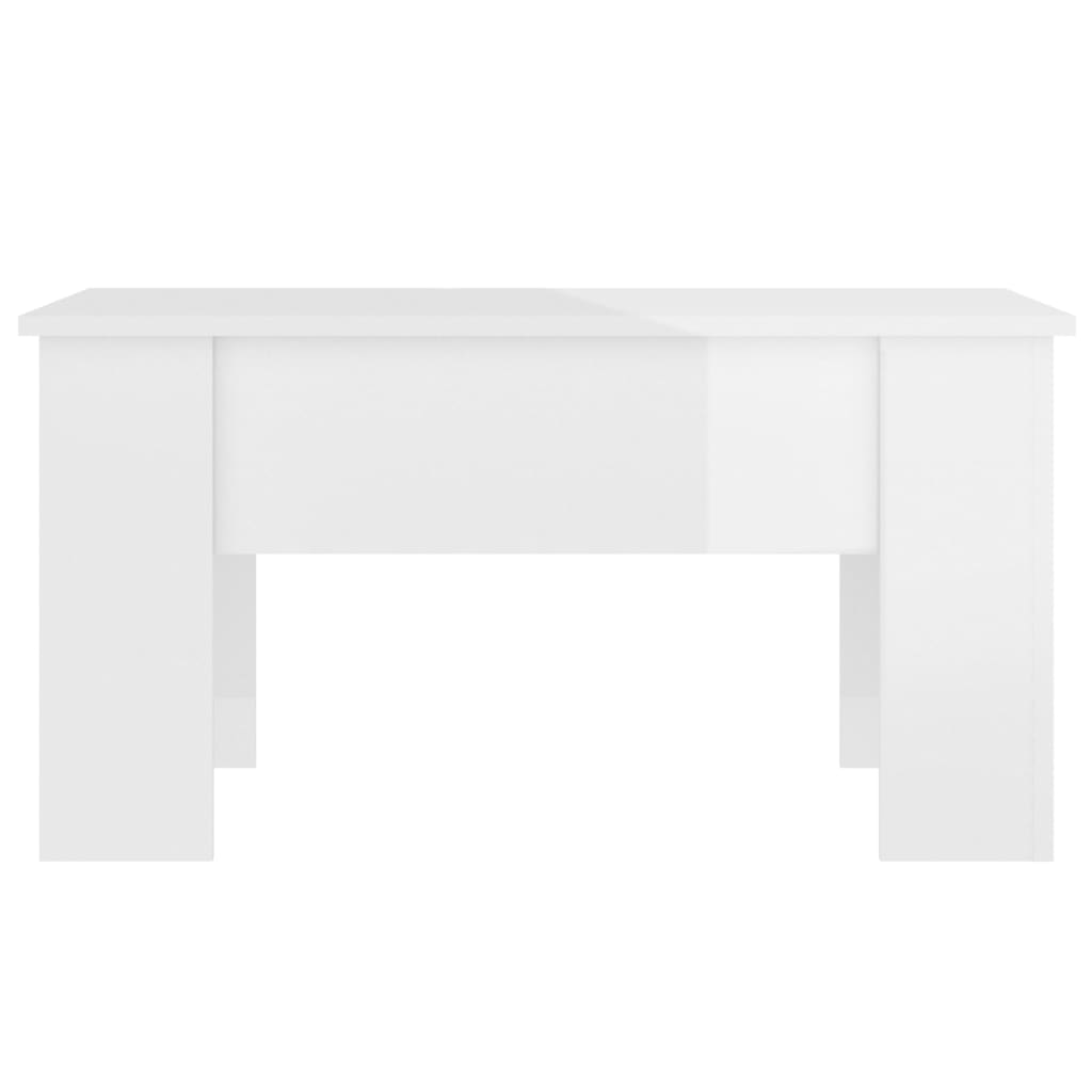 vidaXL Coffee Table High Gloss White 31.1"x19.3"x16.1" Engineered Wood
