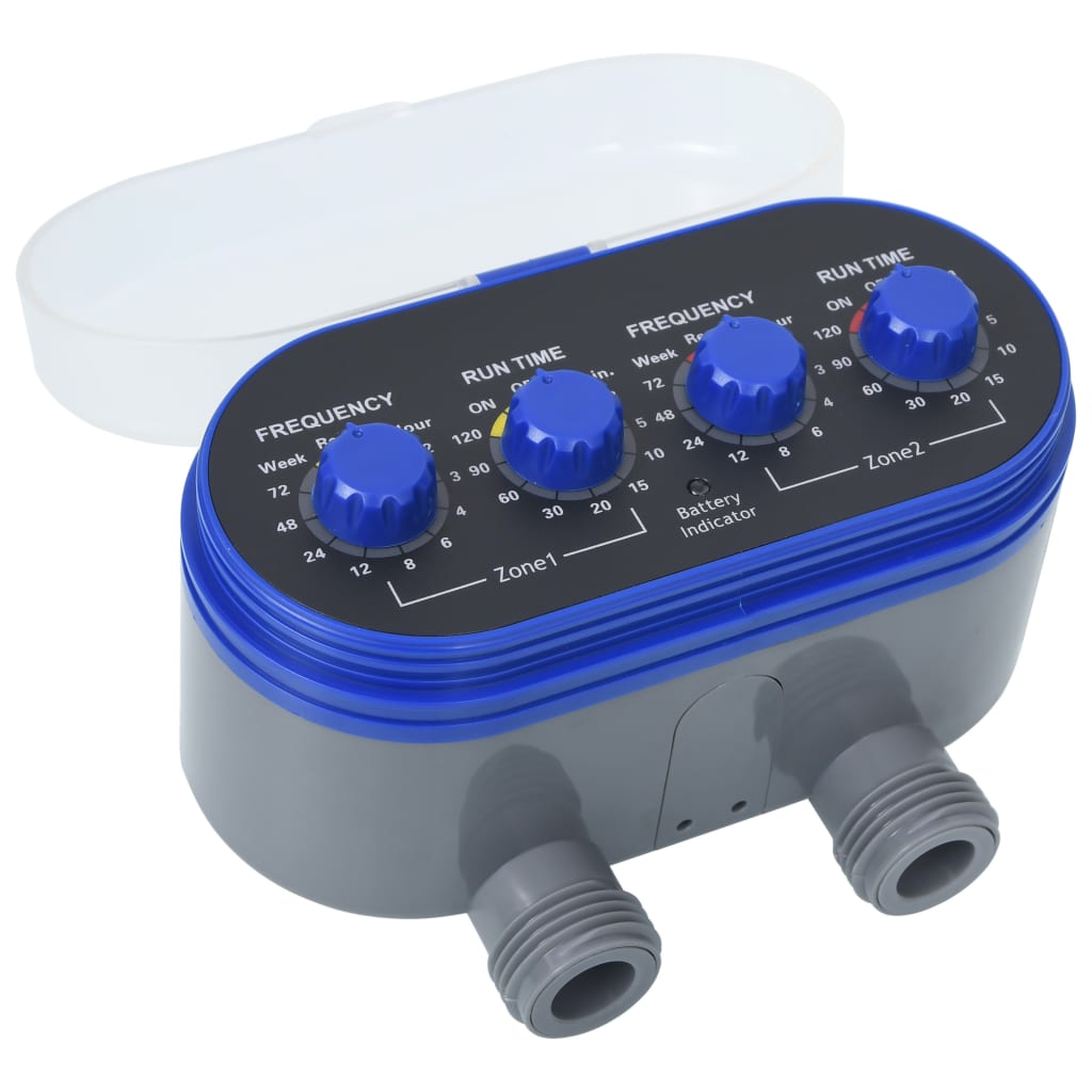vidaXL Double Outlet Water Timer with Ball Valves