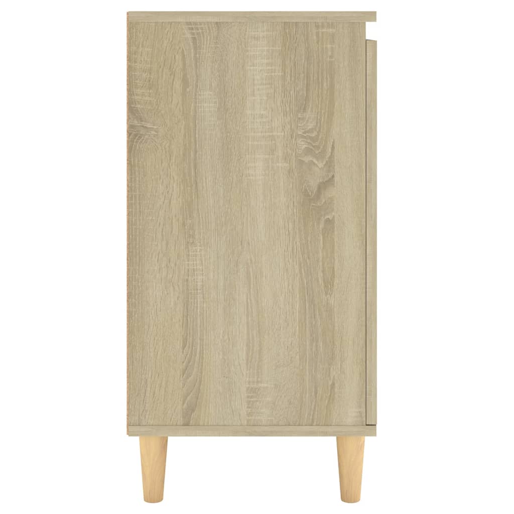 vidaXL Sideboard with Solid Wood Legs Sonoma Oak 23.6"x13.8"x27.6" Engineered Wood