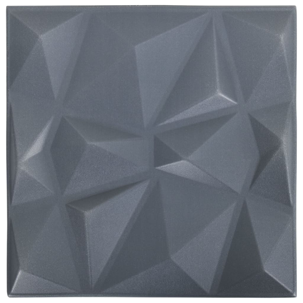 vidaXL 3D Wall Panels 48 pcs 19.7"x19.7" Diamond Gray 129.2 ft²