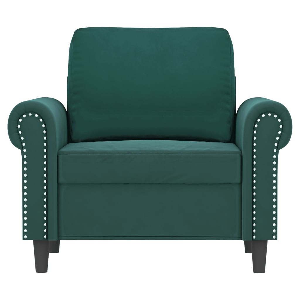 vidaXL Sofa Chair Dark Green 23.6" Velvet