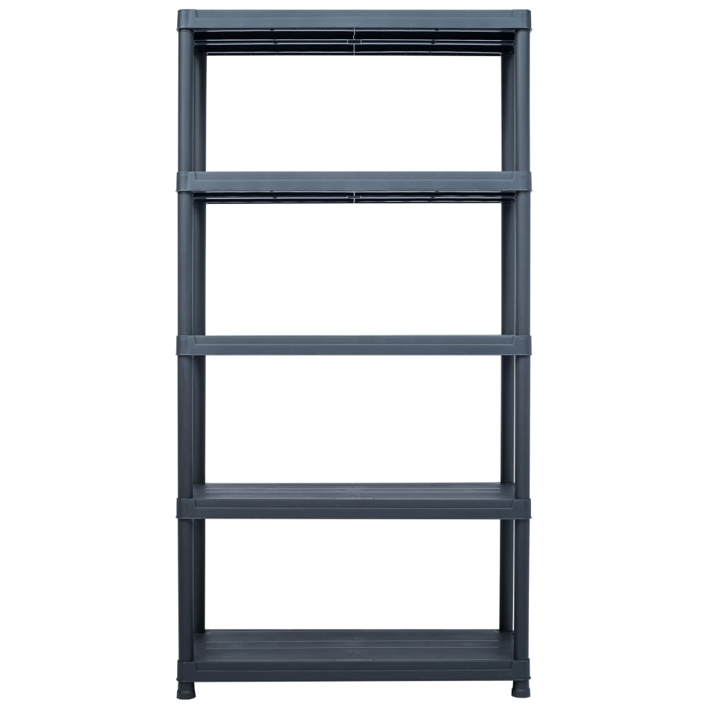 vidaXL Storage Shelf Rack Black 551.2 lb 31.5"x15.7"x70.9" Plastic