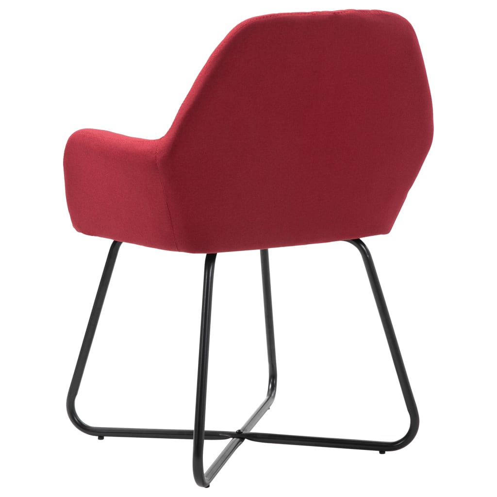 vidaXL Dining Chairs 2 pcs Wine Red Fabric