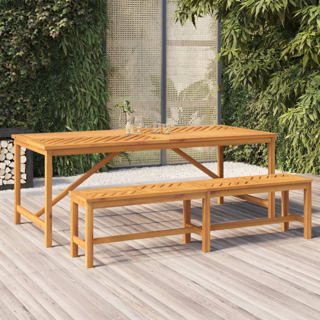 vidaXL Patio Dining Table 78.7"x35.4"x29.1" Solid Wood Acacia