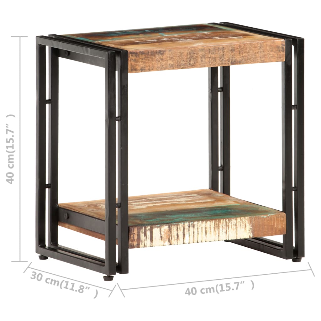 vidaXL Side Table 15.7"x11.8"x15.7" Solid Reclaimed Wood