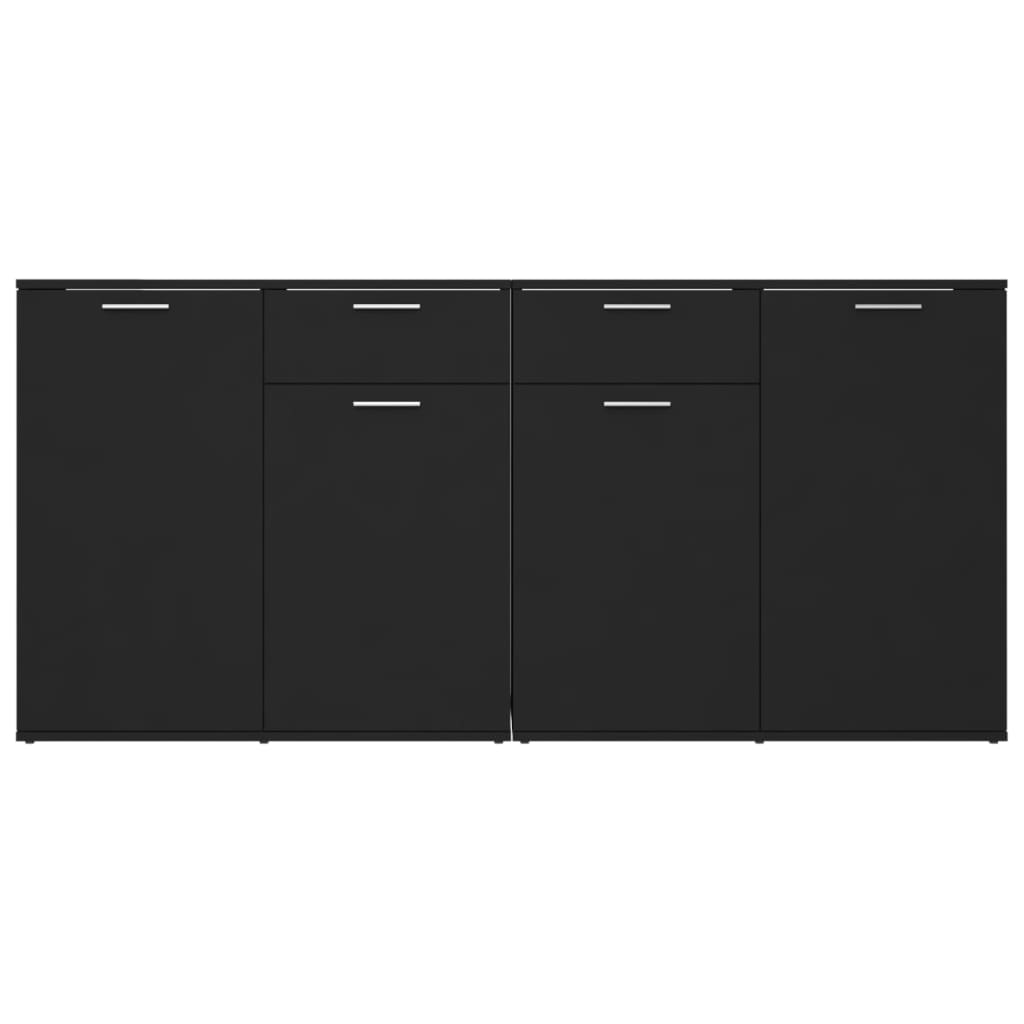 vidaXL Sideboard Black 63"x14.2"x29.5" Engineered Wood