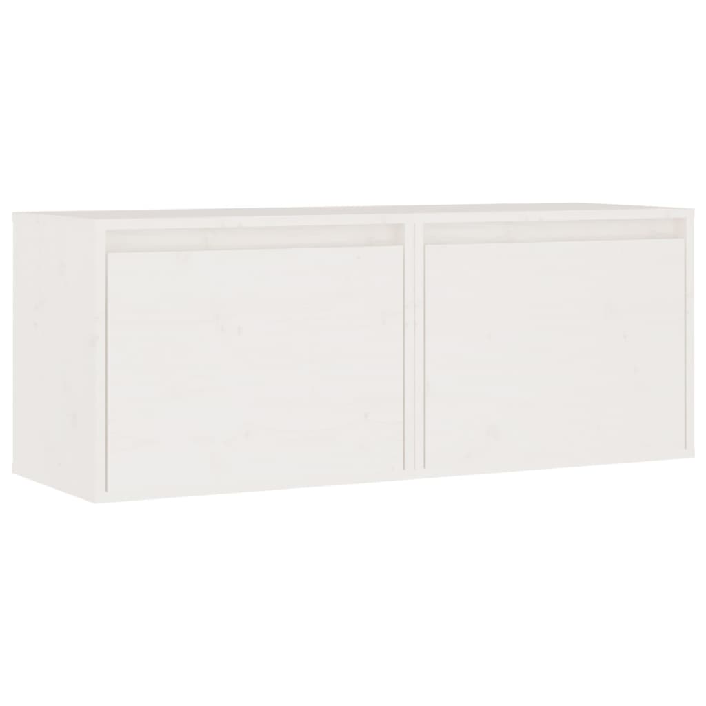 vidaXL Wall Cabinets 2 pcs White 17.7"x11.8"x13.8" Solid Wood Pine