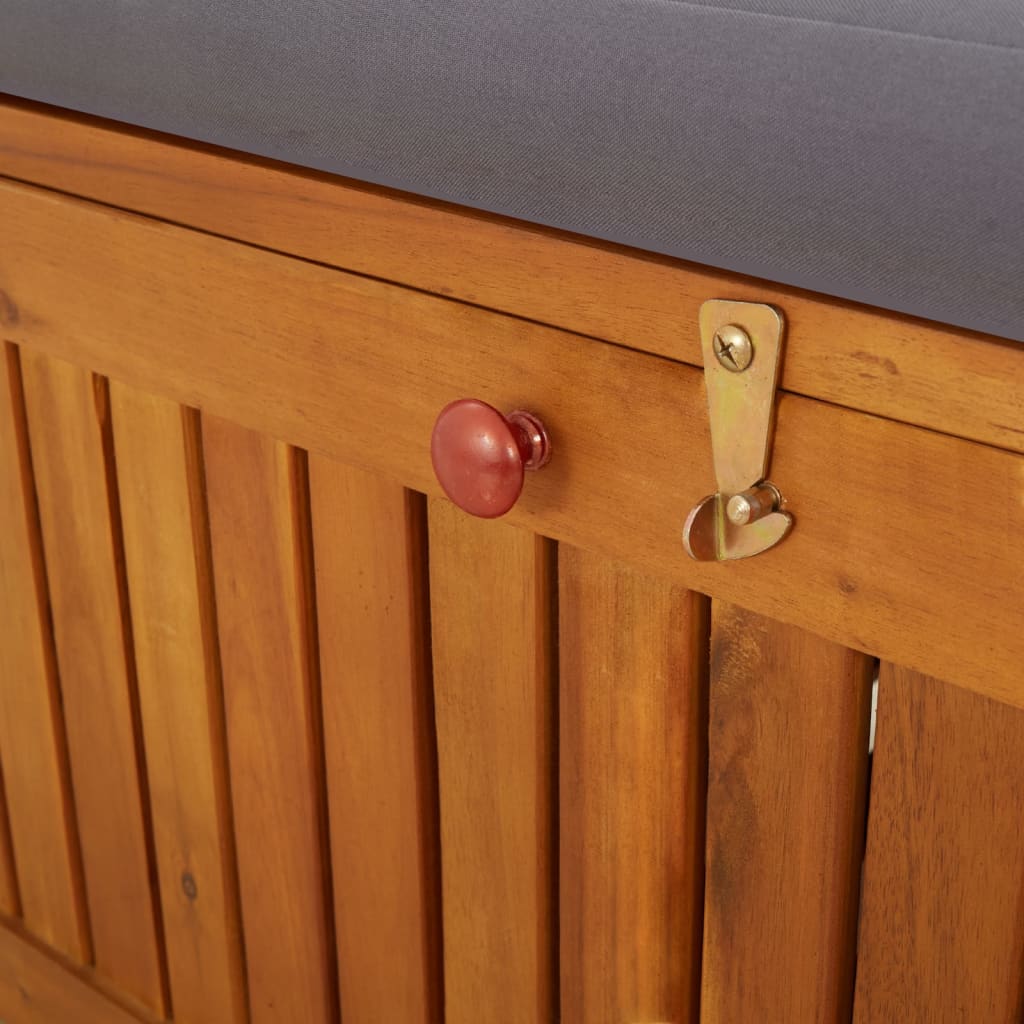 vidaXL Storage Bench with Cushion 66.9" Solid Wood Acacia