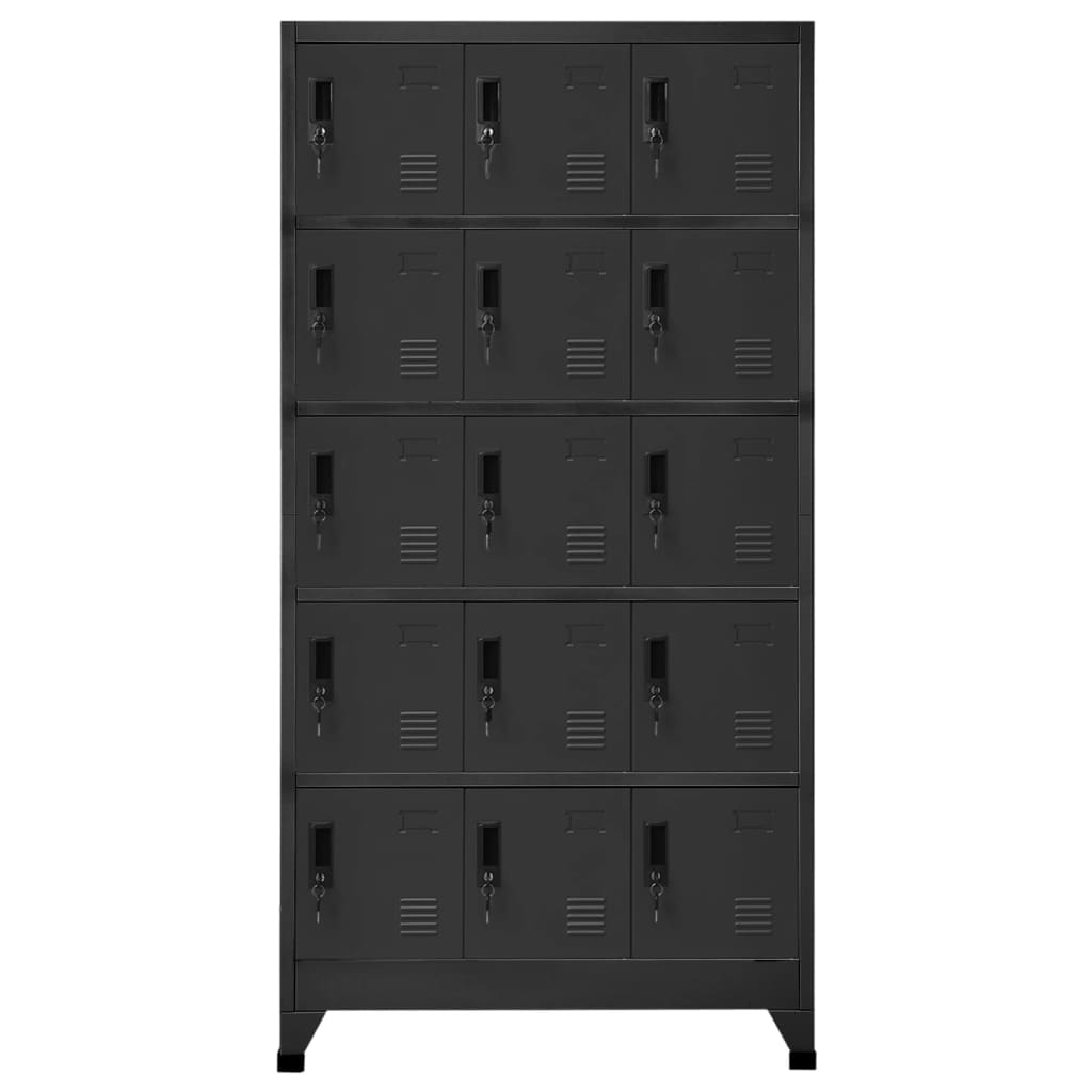 vidaXL Locker Cabinet Anthracite 35.4"x15.7"x70.9" Steel