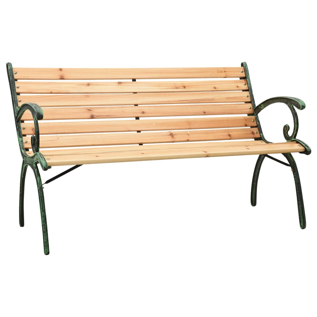 vidaXL Patio Bench 48.4" Cast Iron and Solid Firwood