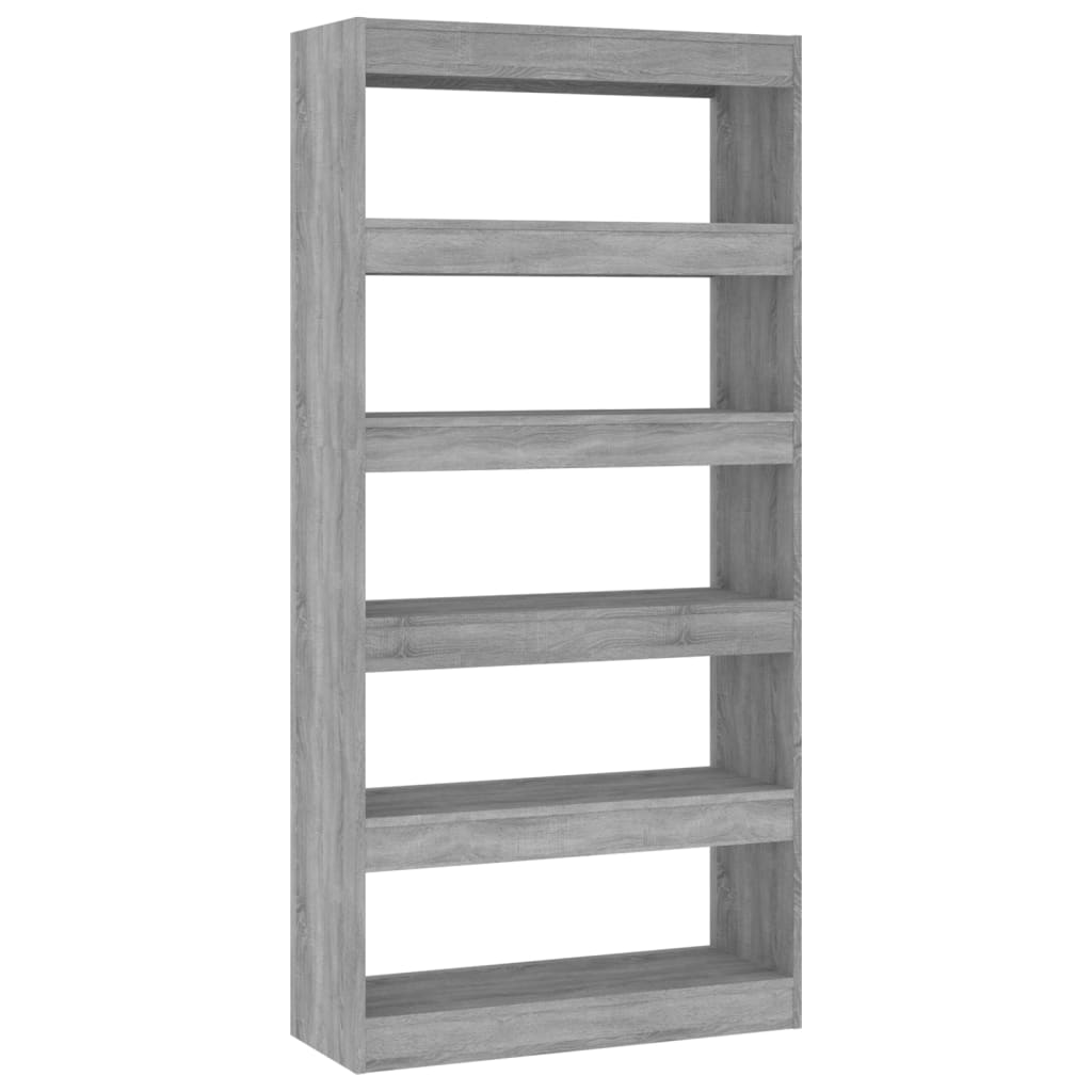 vidaXL Book Cabinet/Room Divider Gray Sonoma 31.5"x11.8"x65.4" Engineered Wood