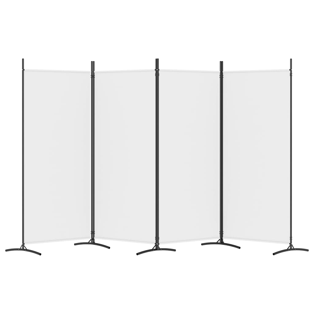 vidaXL 4-Panel Room Divider White 136.2"x70.9" Fabric