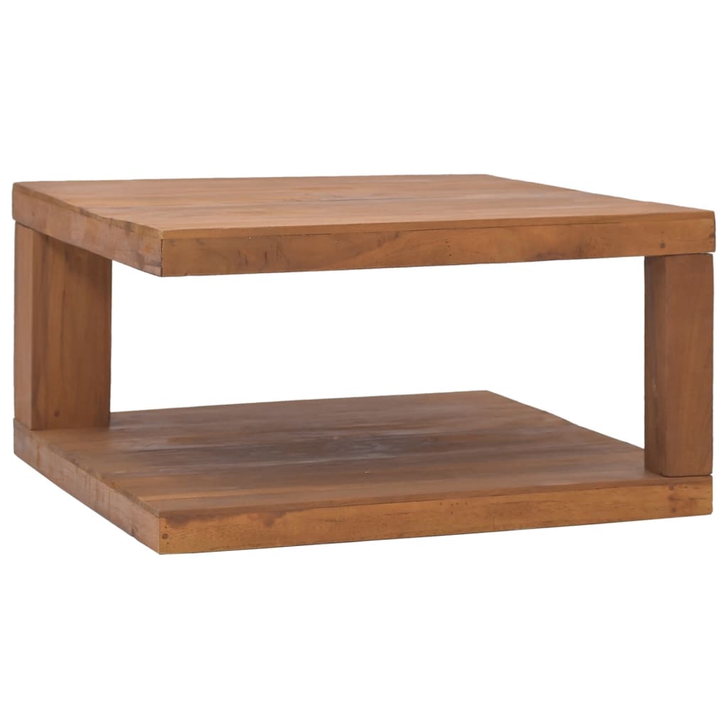 vidaXL Coffee Table 25.6"x25.6"x13" Solid Teak Wood