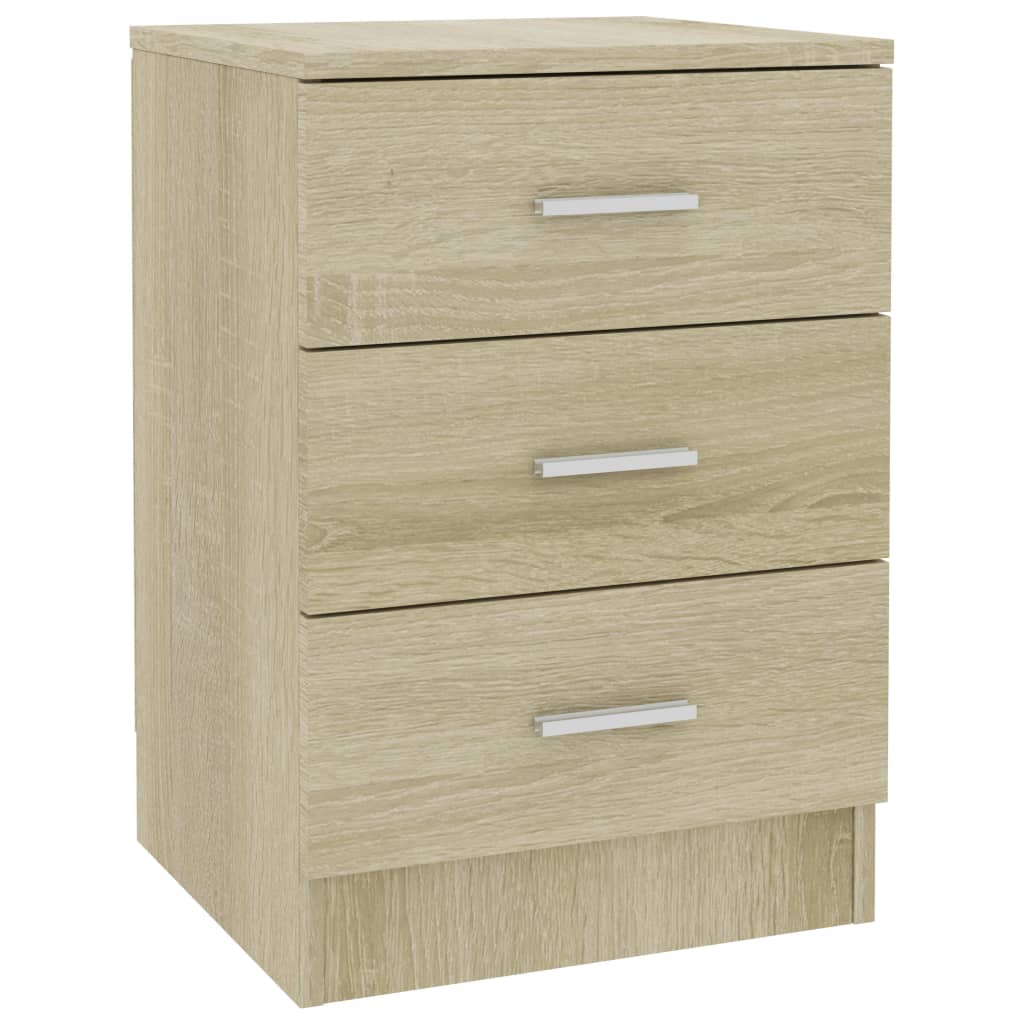 vidaXL Bedside Cabinets 2 pcs Sonoma Oak 15" x 13.8" x 22" Engineered Wood