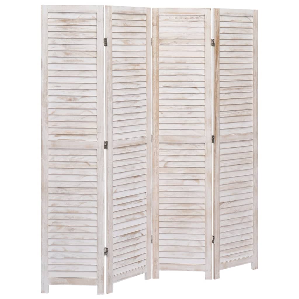 vidaXL 4-Panel Room Divider White 55.1"x65" Wood