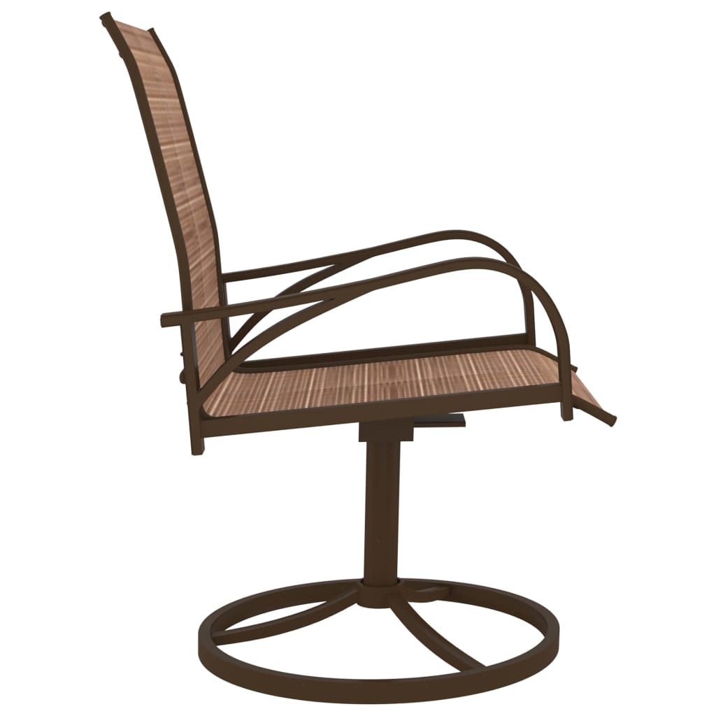 vidaXL Patio Swivel Chairs 2 pcs Textilene and Steel Brown