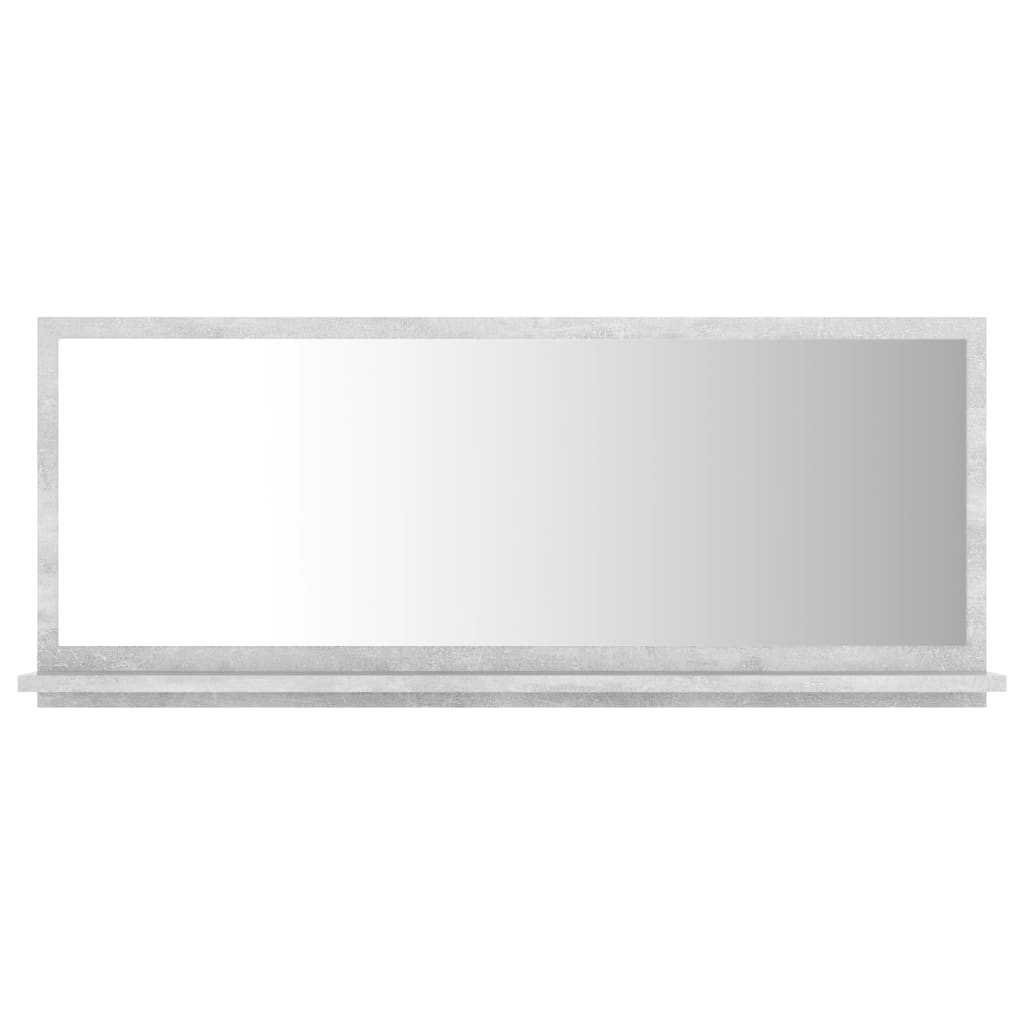 vidaXL Bathroom Mirror Concrete Gray 35.4"x4.1"x14.6" Engineered Wood