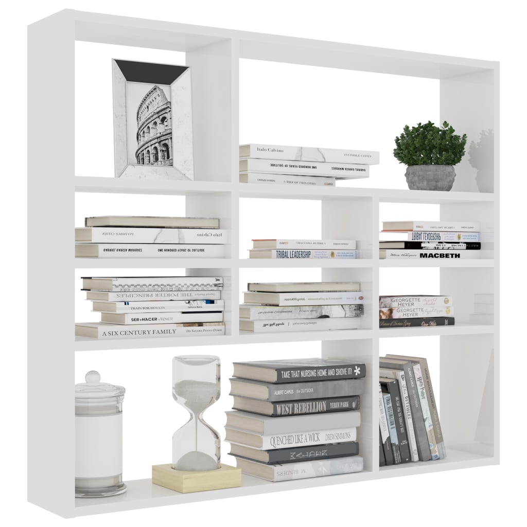 vidaXL Wall Shelf White 35.4"x6.3"x30.7" Engineered Wood