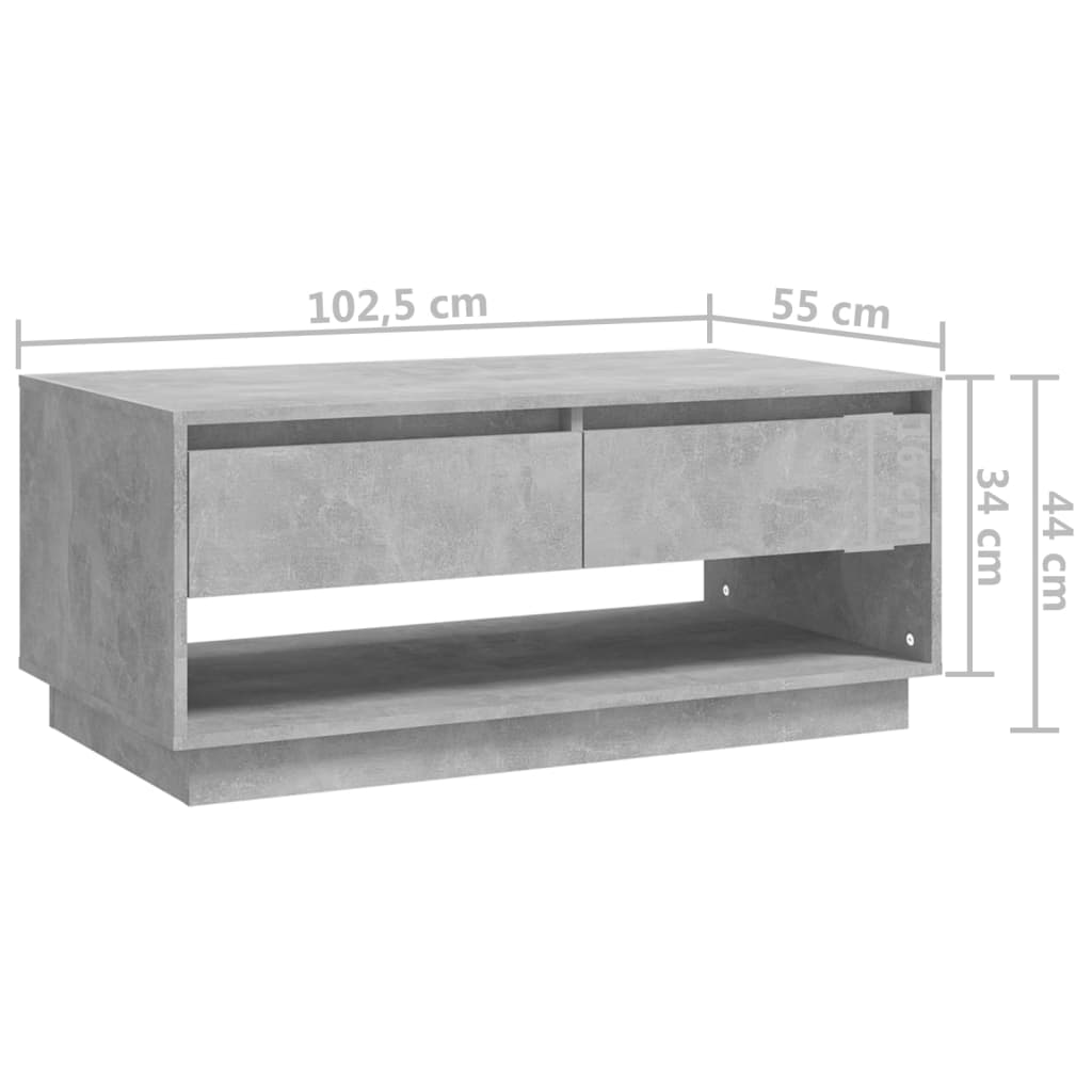 vidaXL Coffee Table Concrete Gray 40.4"x21.7"x17.3" Engineered Wood