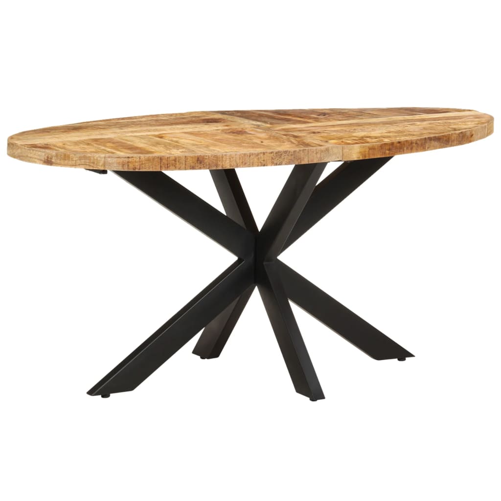 vidaXL Dining Table 63"x35.4"x29.5" Rough Mango Wood