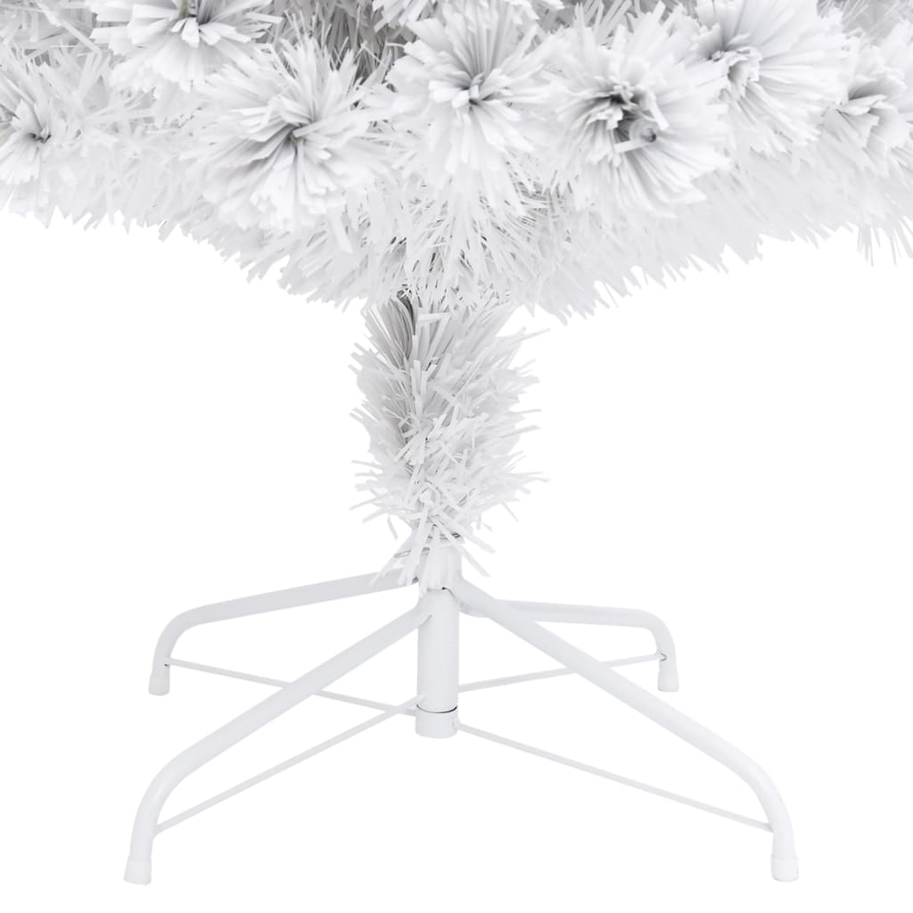 vidaXL Artificial Pre-lit Christmas Tree White 7 ft Fiber Optic