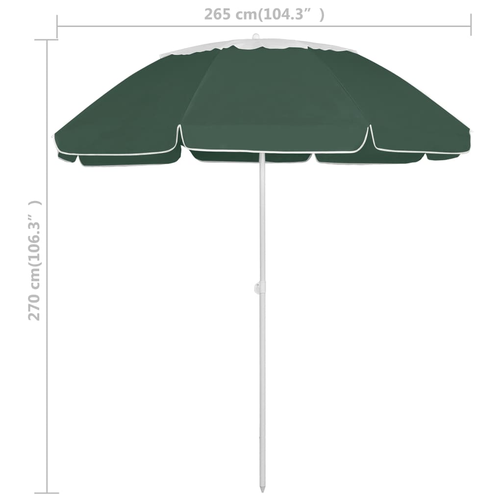 vidaXL Beach Umbrella Green 118.1"