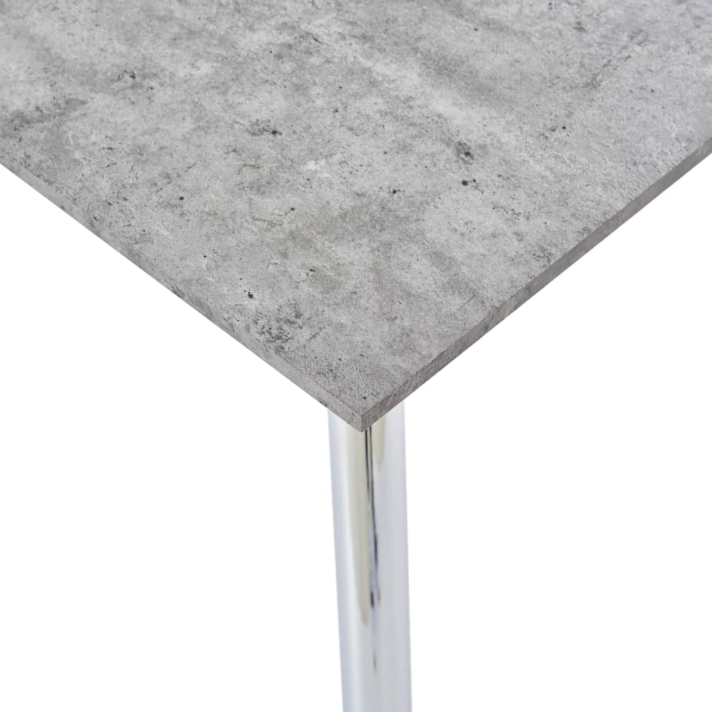 vidaXL Dining Table Concrete and Silver 47.2"x23.6"x29.1" MDF