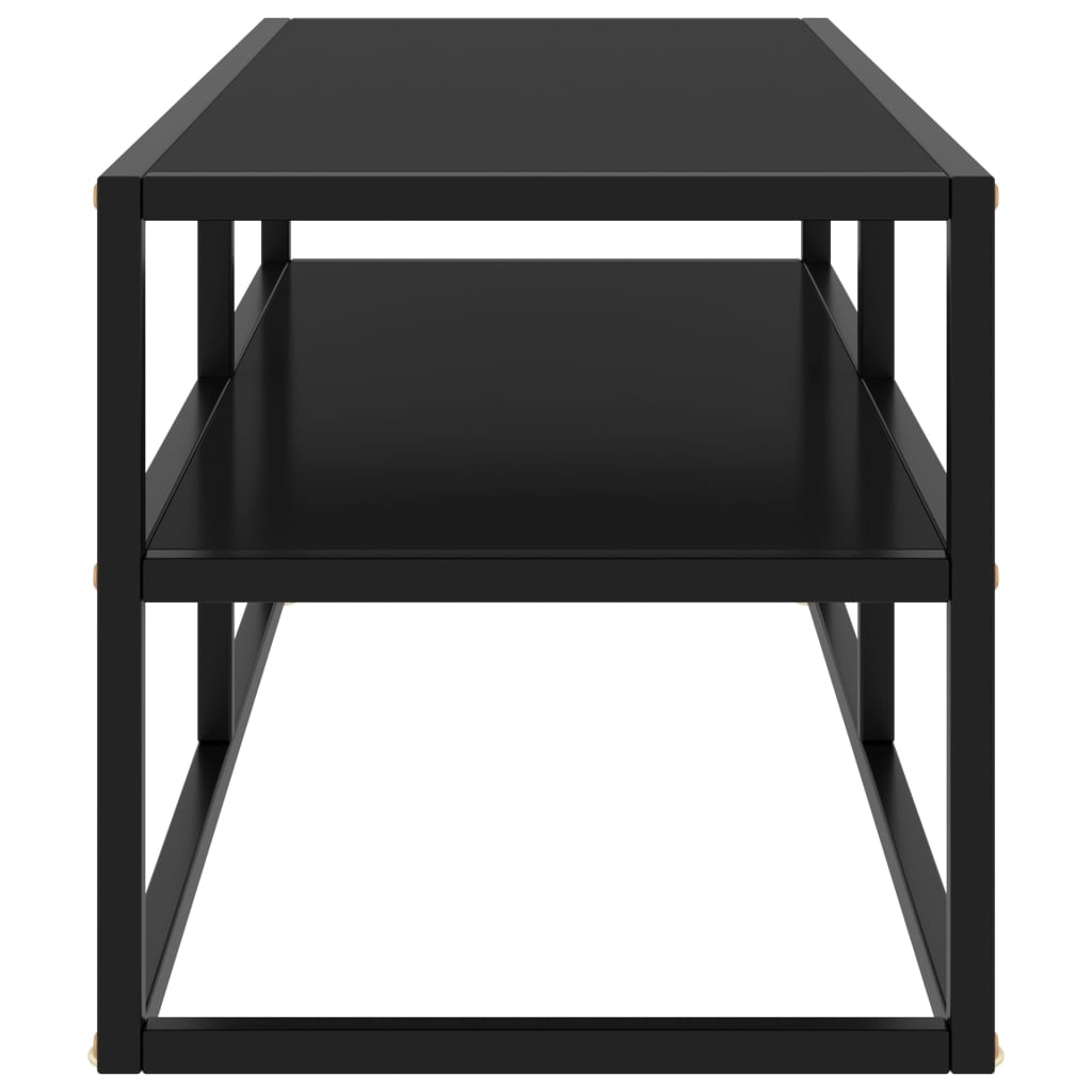 vidaXL TV Cabinet Black with Black Glass 39.4"x15.7"x15.7"