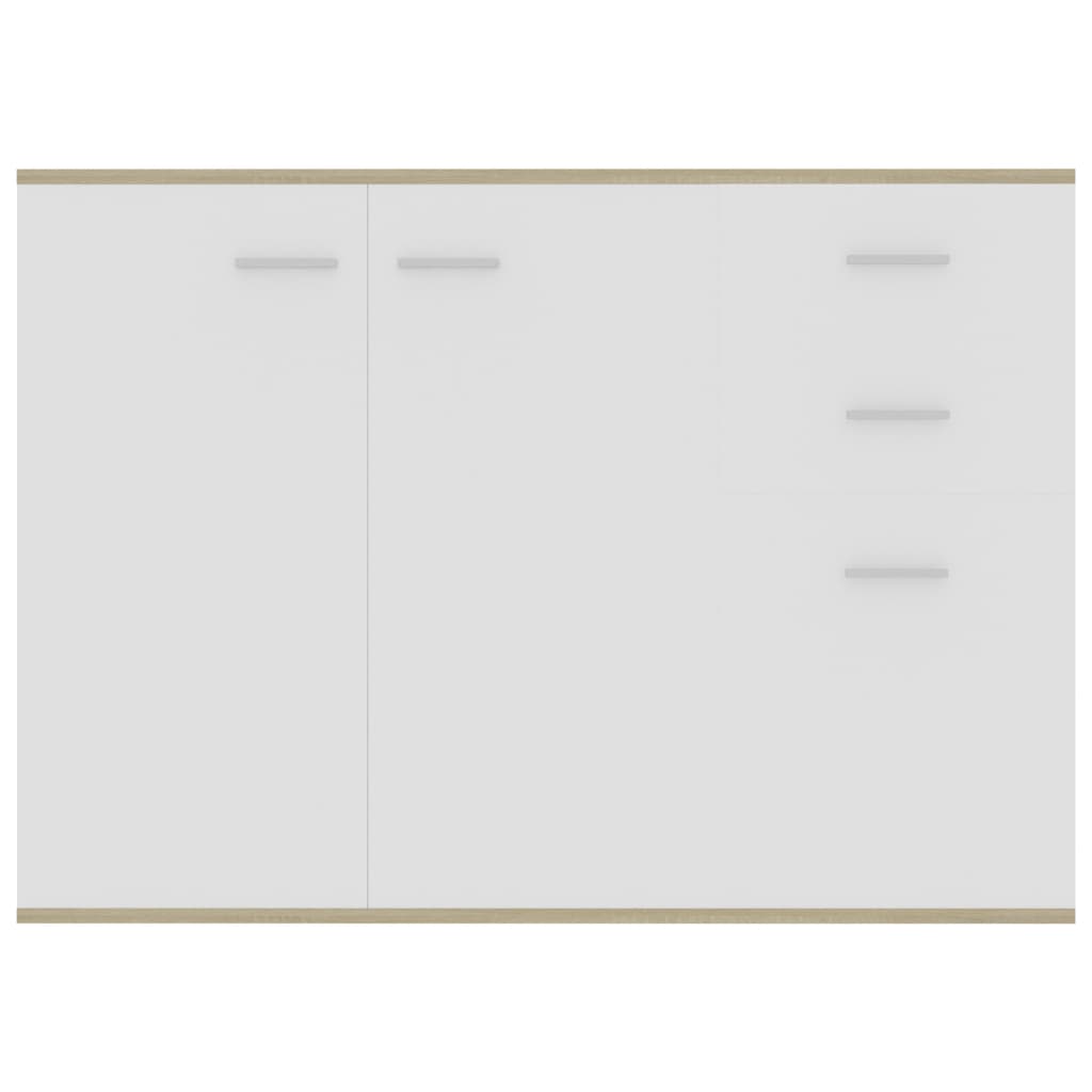 vidaXL Sideboard White and Sonoma Oak 41.3"x11.8"x29.5"Chipboard