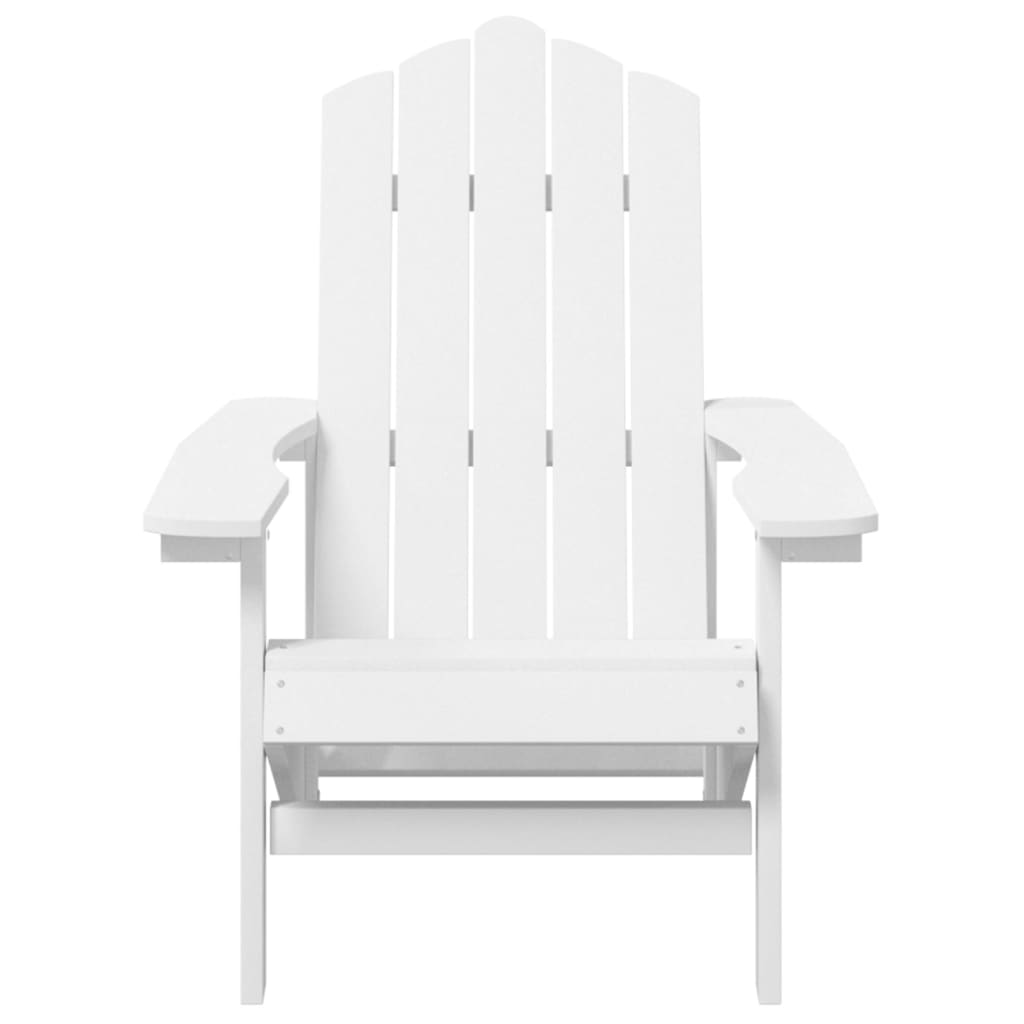 vidaXL Patio Adirondack Chairs with Table HDPE White