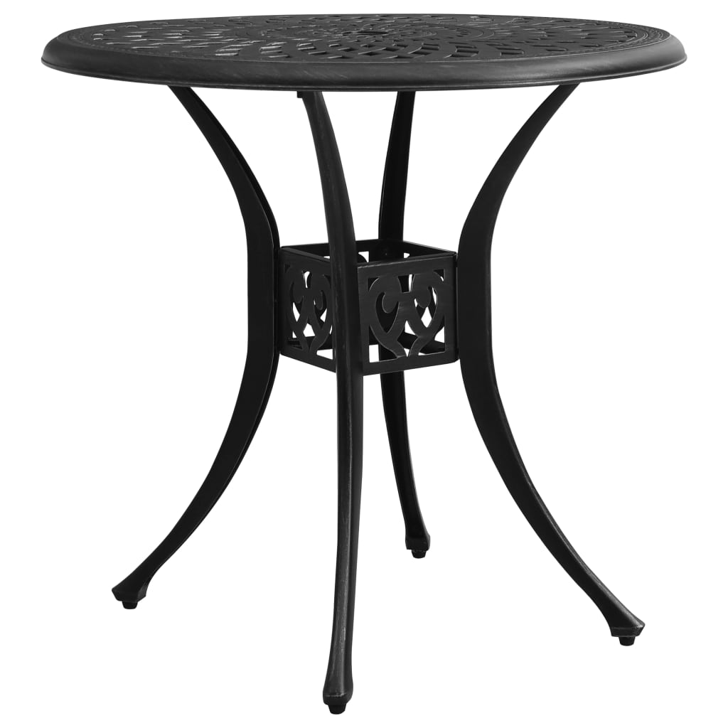 vidaXL Patio Table Black 30.7"x30.7"x28.3" Cast Aluminum