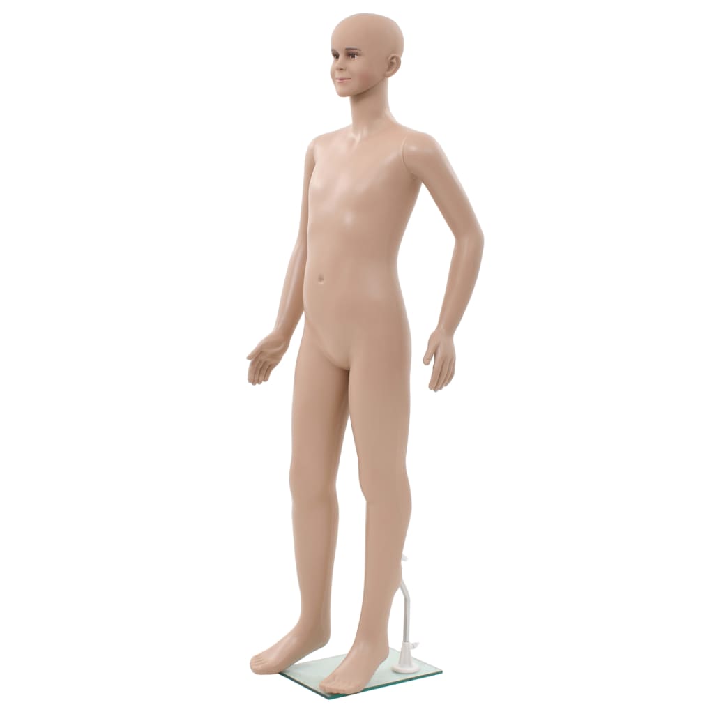 vidaXL Full Body Child Mannequin with Glass Base Beige 55.1" 