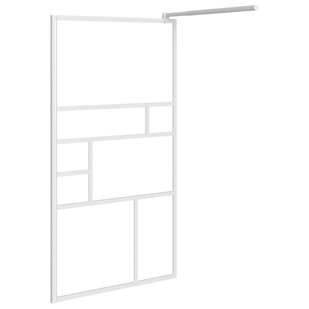 vidaXL Walk-in Shower Wall 45.3"x76.8" ESG Glass White