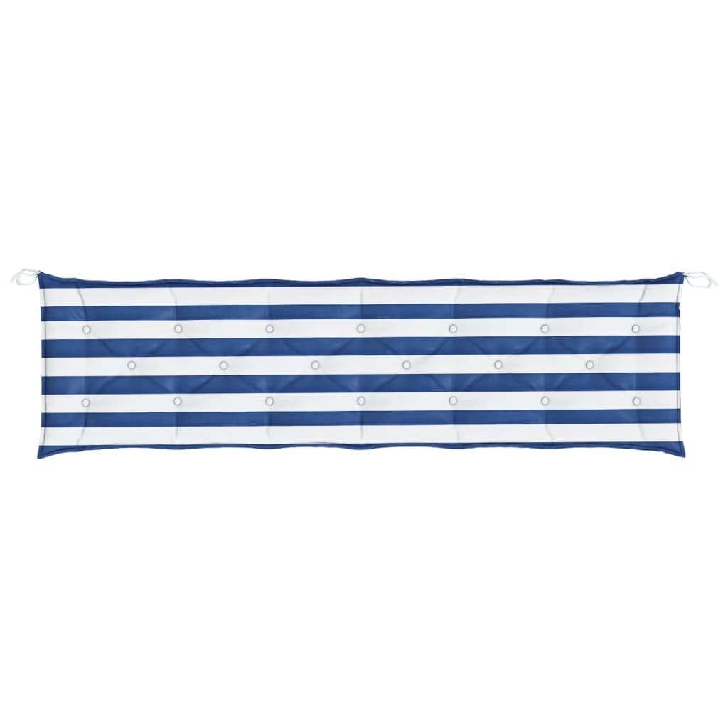 vidaXL Garden Bench Cushion Blue&White Stripe 78.7"x19.7"x2.8" Fabric