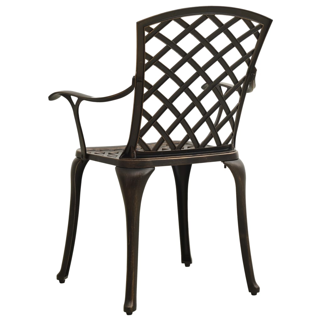 vidaXL Patio Chairs 6 pcs Cast Aluminum Bronze