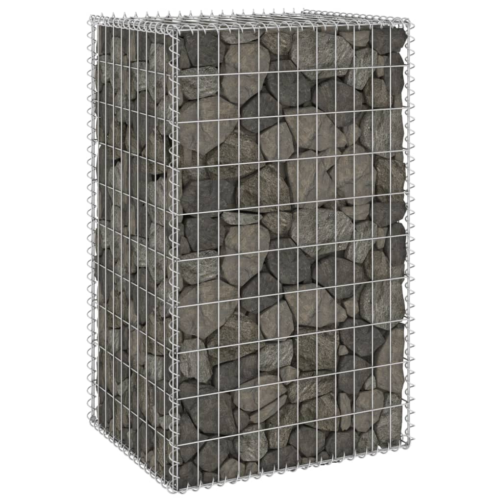 vidaXL Gabion Wall with Covers Galvanized Steel 23.6"x19.7"x39.4"