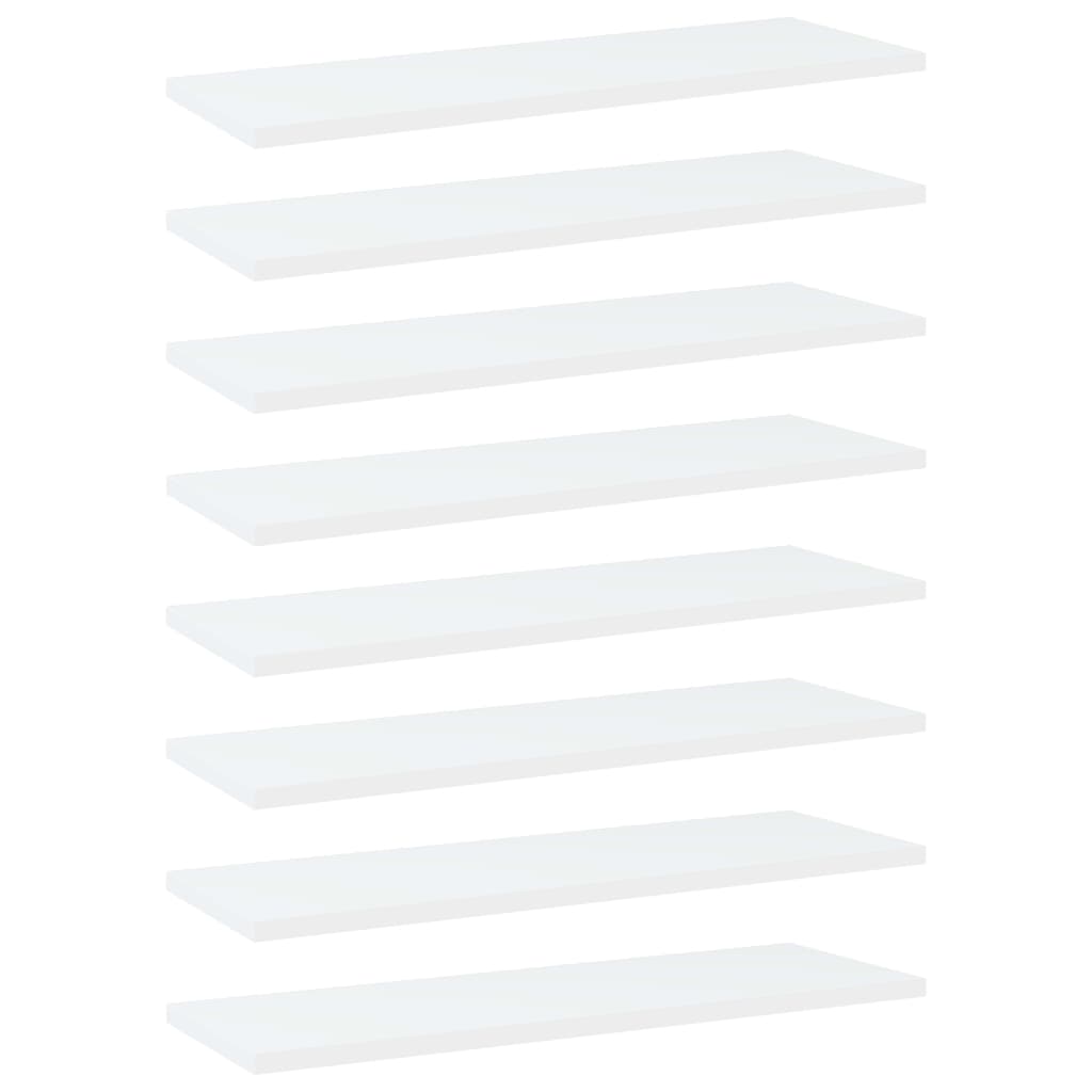 vidaXL Bookshelf Boards 8 pcs White 23.6"x7.9"x0.6" Engineered Wood