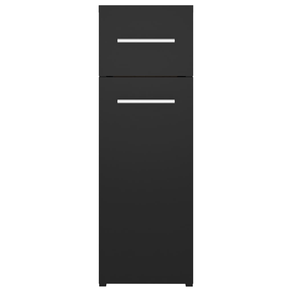vidaXL Apothecary Cabinet Black 7.9"x17.9"x23.6" Engineered Wood