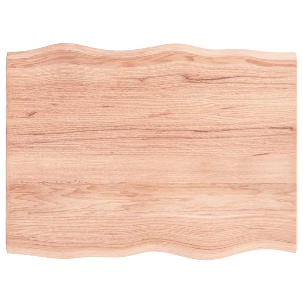 vidaXL Table Top Light Brown 31.5"x23.6"x0.8" Treated Solid Wood Oak Live Edge