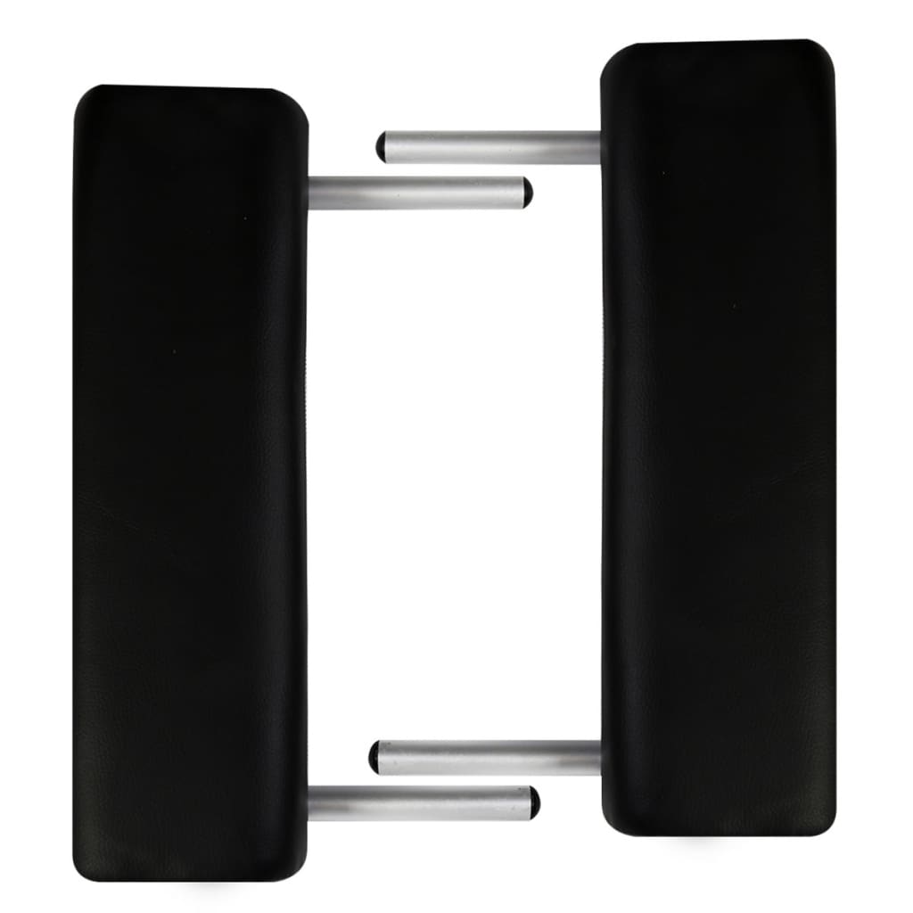 vidaXL Black Foldable Massage Table 2 Zones with Aluminum Frame