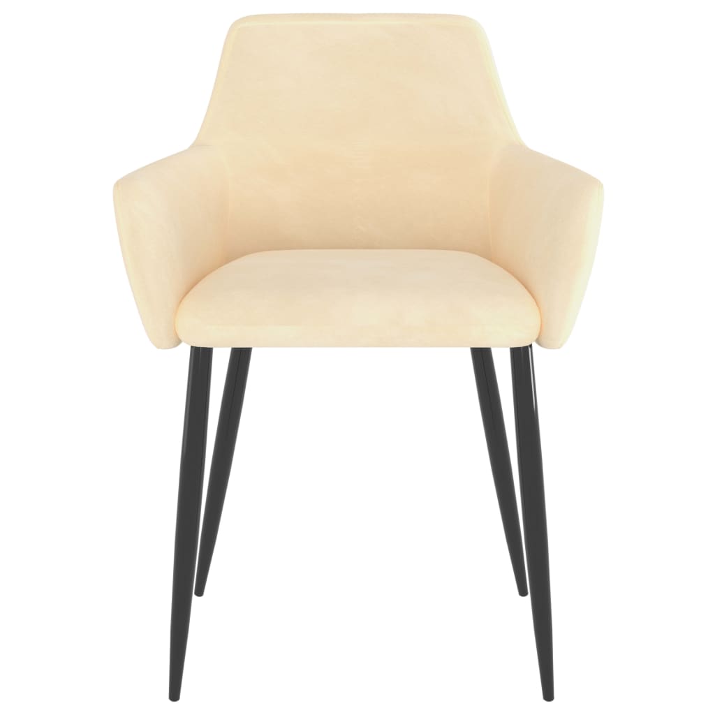 vidaXL Dining Chairs 2 pcs Cream Velvet