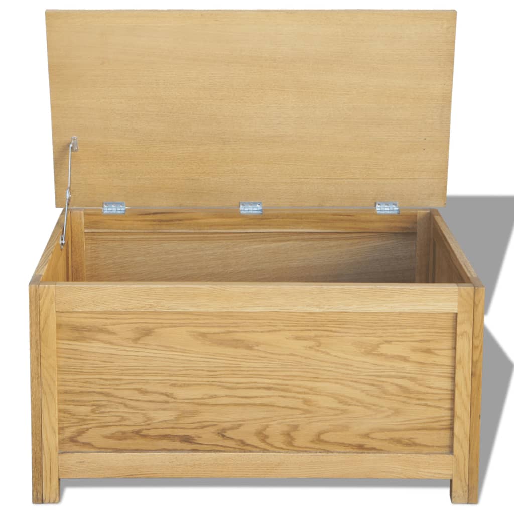 vidaXL Storage Box Solid Oak Wood 35.4"x17.7"x17.7"