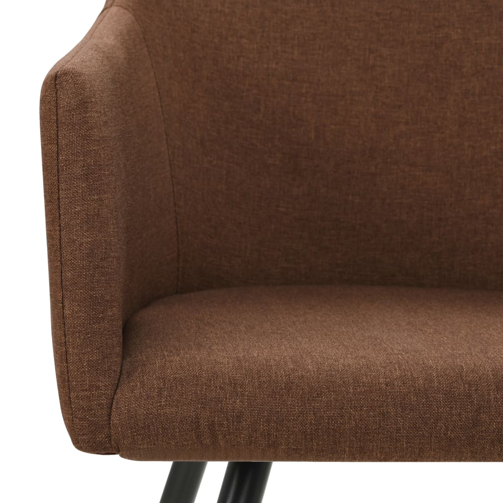 vidaXL Dining Chairs 2 pcs Brown Fabric
