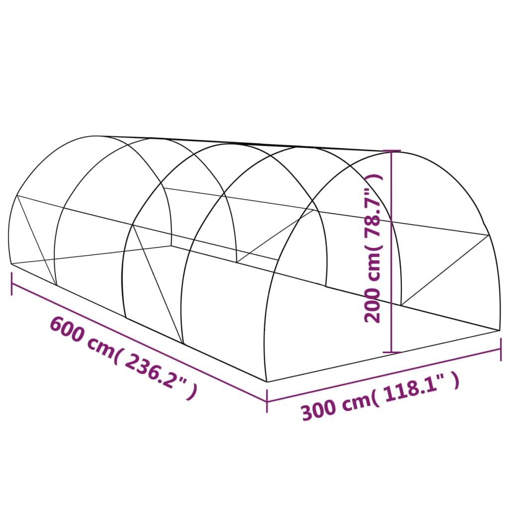 vidaXL Greenhouse 193.8ft² 236.2"x118.1"x78.7"
