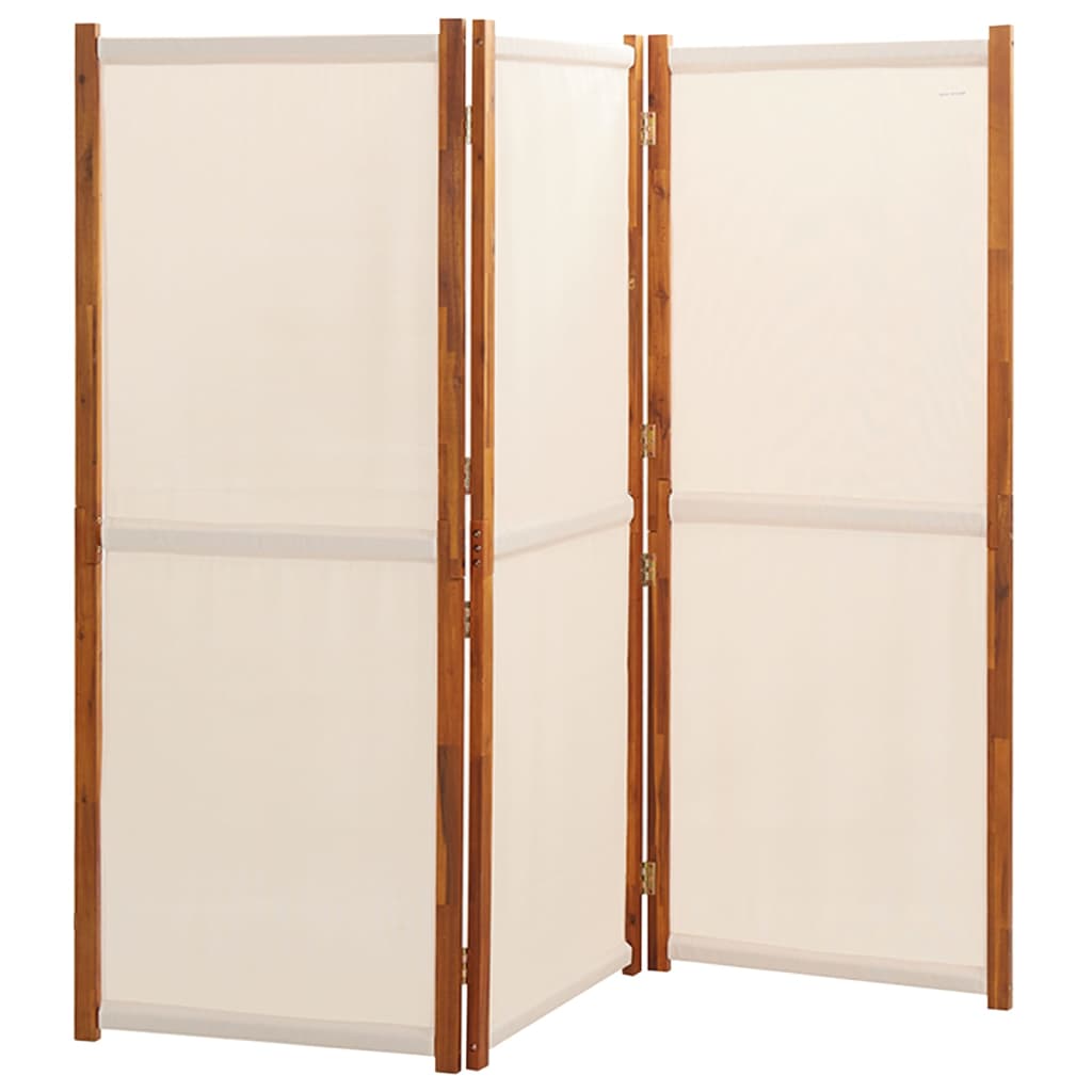 vidaXL 3-Panel Room Divider Cream White 82.7"x70.9"
