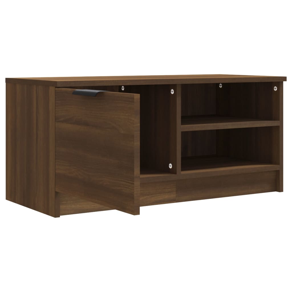 vidaXL TV Stand Brown Oak 31.5"x13.8"x14.4" Engineered Wood