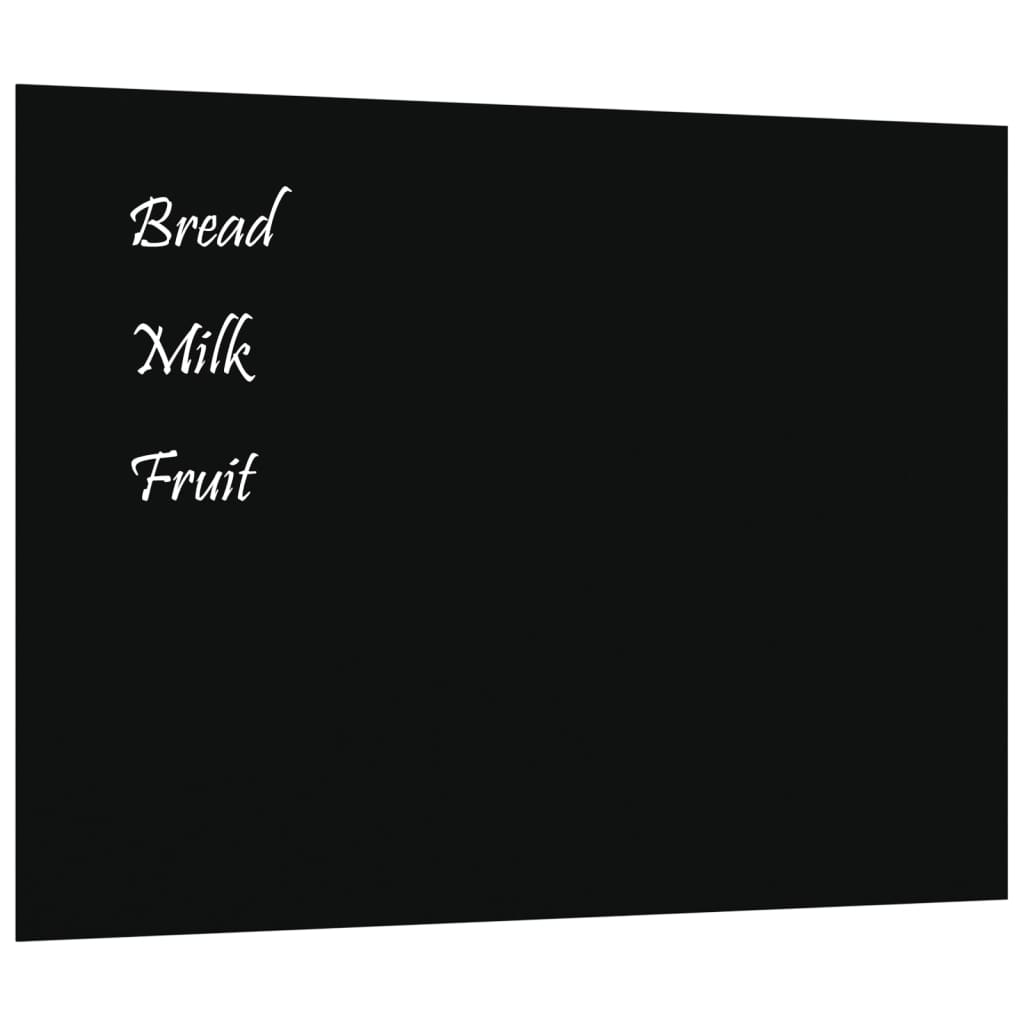 vidaXL Wall-mounted Magnetic Board Black 31.5"x23.6" Tempered Glass