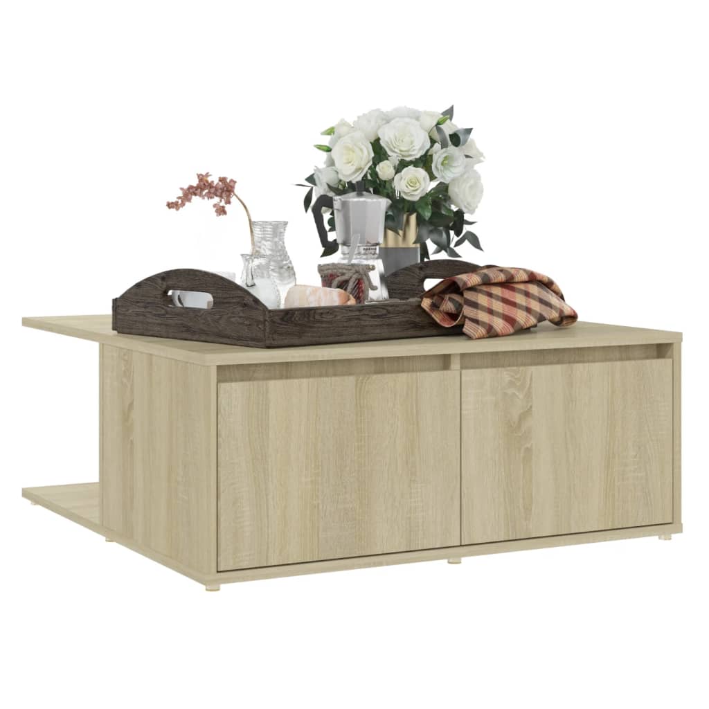 vidaXL Coffee Table Sonoma Oak 31.5"x31.5"x12.2" Engineered Wood